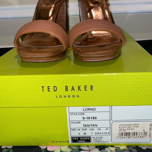 Ted Baker Leather/Suede Tan Sandal. - Picture 7 of 8